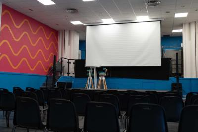 Mur en pierre orné d'une mosaïque colorée représentant un motif circulaire, entouré de végétation.