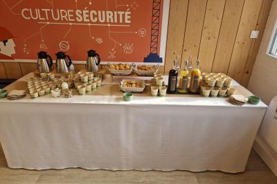 Plat dressé avec une base de viande effilochée, purée de pommes de terre, feuilles de salade et sauce en décoration.