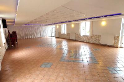 Miniature Location salle Brou (Eure-et-Loir) - Domaine de l'Ozanne #3 Table de ping-pong bleue en extérieur avec deux raquettes rouges posées de part et d'autre du filet.