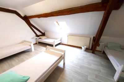 Miniature Location salle Brou (Eure-et-Loir) - Domaine de l'Ozanne #24 Table de ping-pong bleue en extérieur avec deux raquettes rouges posées de part et d'autre du filet.