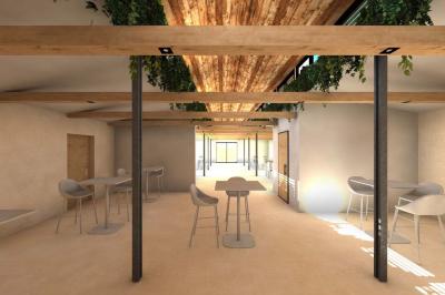 Miniature Location salle Villetelle (Hérault) - Domaine d'Ambrussum Events #6 Trois pots de rillettes de canard et de poulet posés sur un lit de feuilles vertes en extérieur.