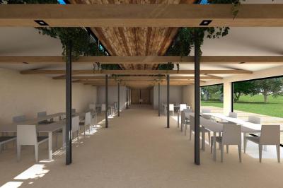 Miniature Location salle Villetelle (Hérault) - Domaine d'Ambrussum Events #5 Trois pots de rillettes de canard et de poulet posés sur un lit de feuilles vertes en extérieur.