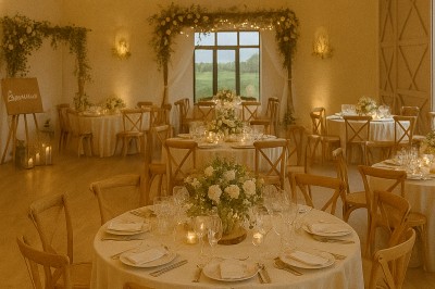 Lit avec tête de lit en métal blanc, draps et oreillers blancs, lampe de chevet sur une table contre un mur vert.