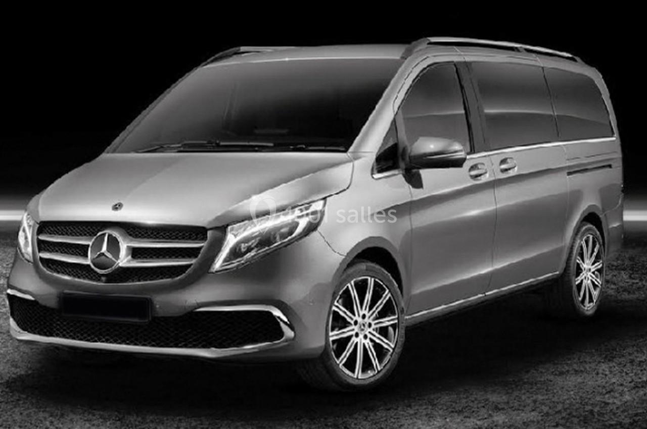 Monospace gris métallisé stationné sur un sol sombre, vu de trois quarts avant.