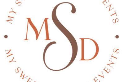 Logo circulaire avec les initiales ’MSD’ au centre, entourées par le texte ’My Sweet Dreams Events’ en orange.