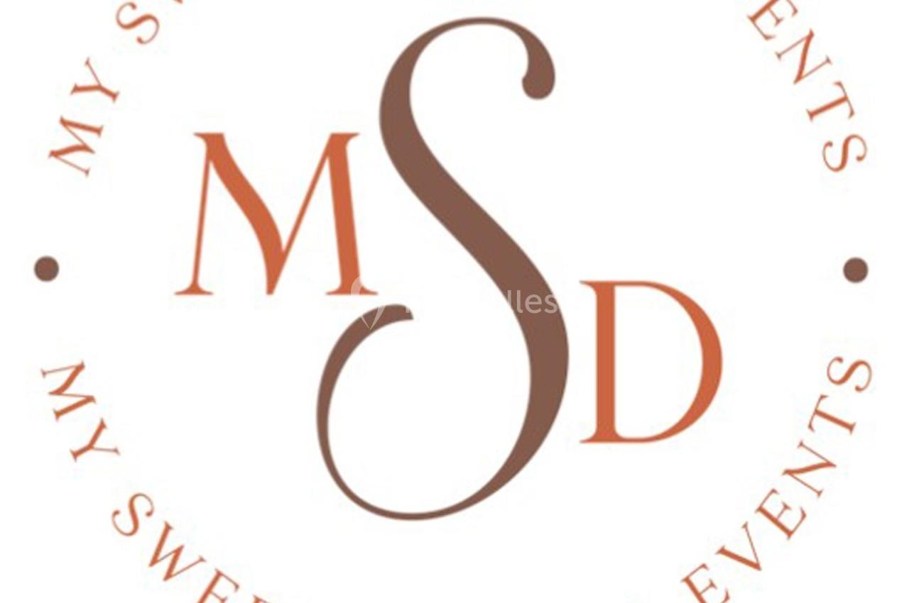 Logo circulaire avec les initiales ’MSD’ au centre, entourées par le texte ’My Sweet Dreams Events’ en orange.