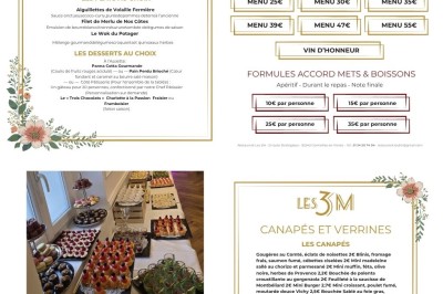 Miniature Location salle Cormeilles-en-Parisis (Val-d'Oise) - Restaurant les 3M #52 Présentation des espaces modulables pour événements avec photos, capacités d'accueil et détails des services proposés.