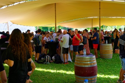 Voilier blanc amarré sur un lac calme, entouré de montagnes verdoyantes sous un ciel dégagé.