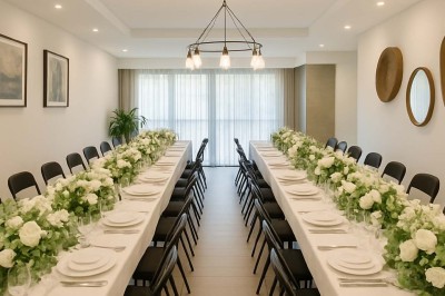 Coussin brodé ’Villa Alexandra’ au premier plan, banc en bois flou en arrière-plan dans un jardin ensoleillé.