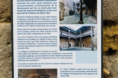 Miniature Location salle Saint-Félix-Lauragais (Haute-Garonne) - La Commanderie #9 Portail métallique noir fermé entre deux murs en pierre, entouré de végétation et d'arbustes.