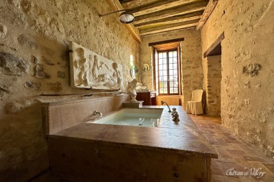 Un groupe de femmes en robes élégantes réagit avec joie face à une mariée dans une pièce décorée.