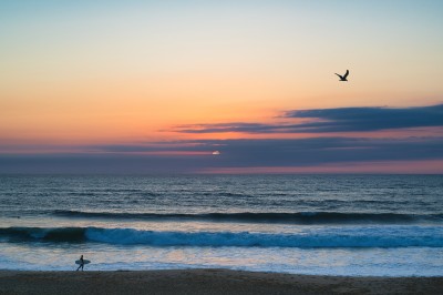 Vue aérienne d'une petite maison moderne avec une chambre, une salle de bain, un salon et une terrasse en bois.