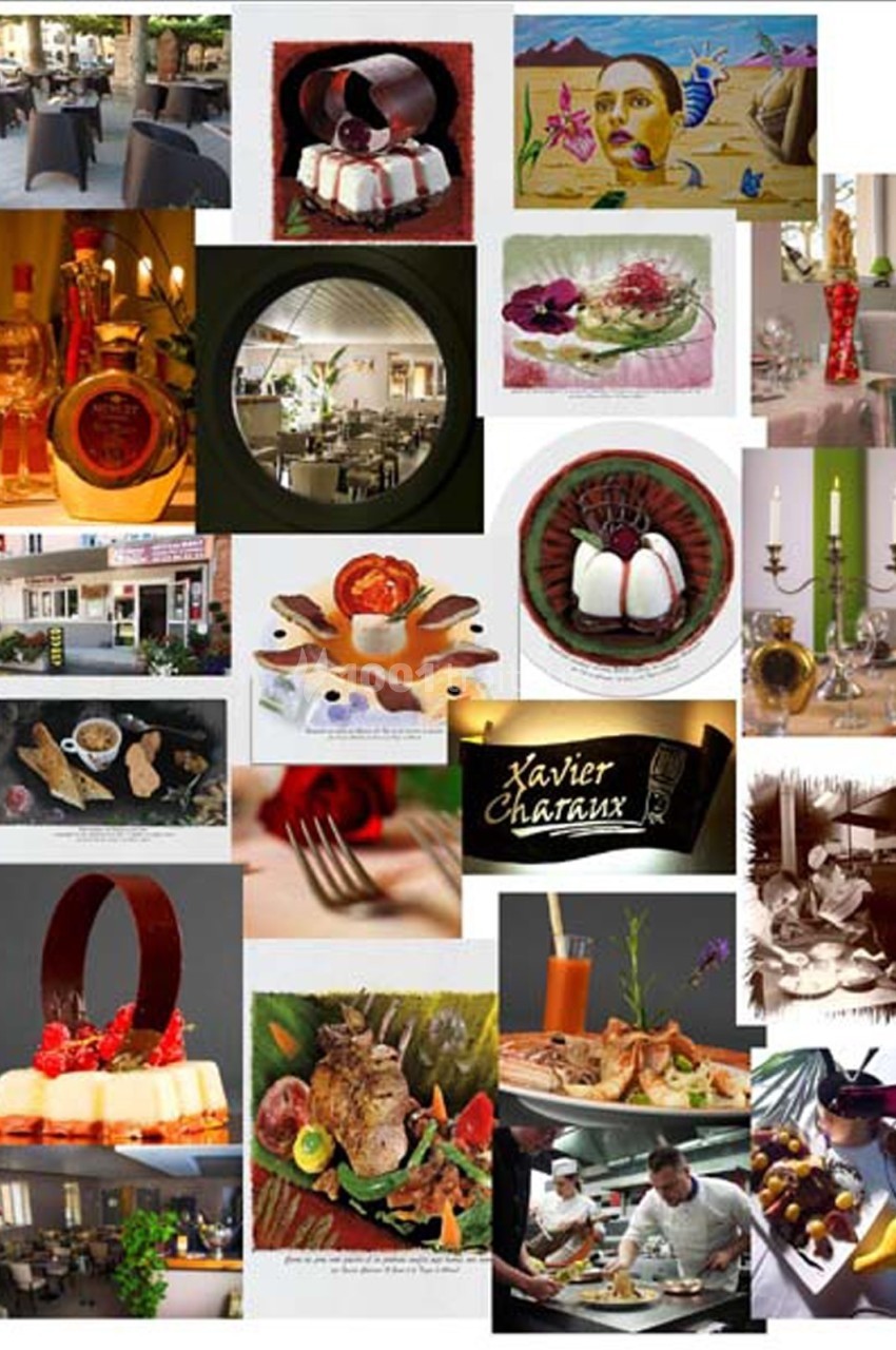 Mosaïque d'images montrant des plats gastronomiques, des restaurants et des scènes culinaires variées.