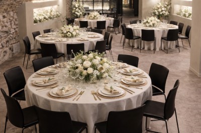 Plan d’un espace avec une salle principale nommée ’La Voûte’, une verrière et un espace ’Le Dégustoire’.