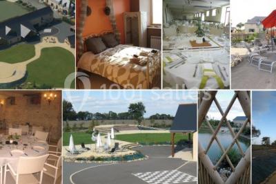 Un grand groupe de personnes posant ensemble en extérieur, devant un paysage verdoyant avec des arbres.