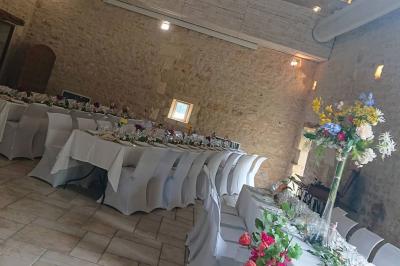 Paysage matinal avec un grand arbre isolé dans une prairie, entouré de brume et éclairé par une lumière douce.