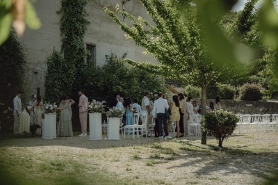 Miniature Location salle Châtonnay (Isère) - Domaine de Chatonnay #194 Roses blanches et roses pâles en pleine floraison sur un buisson dense de feuilles vertes.