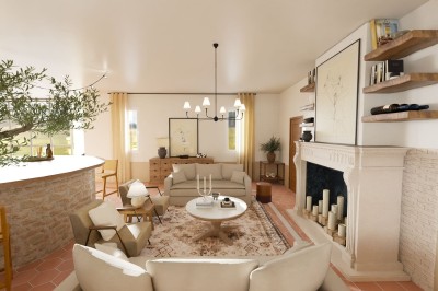 Un groupe de personnes discute au milieu d'un vignoble verdoyant par une journée ensoleillée.